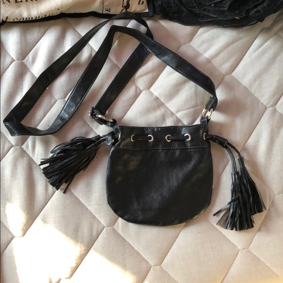 Black Studded Cross Body Giannini Bag - Picture 2 of 11